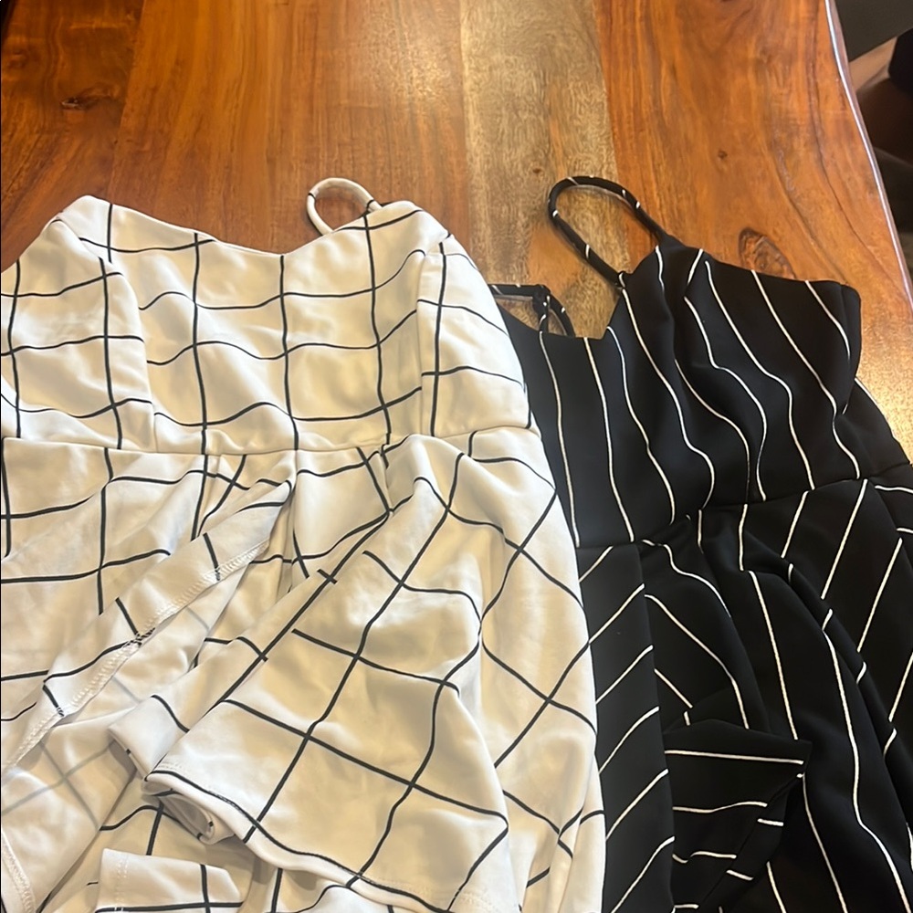 Chic Black and White Striped Dress - Picture 1 of 14